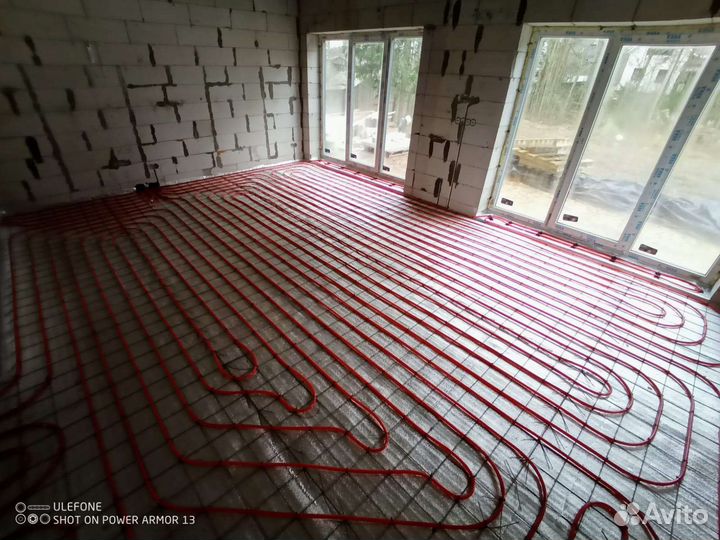 Водяной теплый пол, монтаж отопления, сантехник