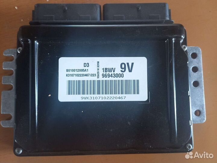 Эбу daewoo matiz 0.8 1bwv 96943000 v9