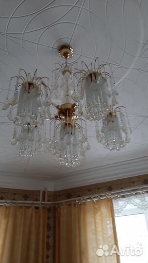 Винтажная 6-и рожковая люстра