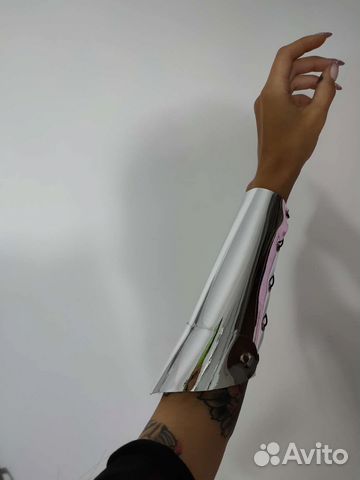 Напульсники на руки серебряные зеркальные браслеты