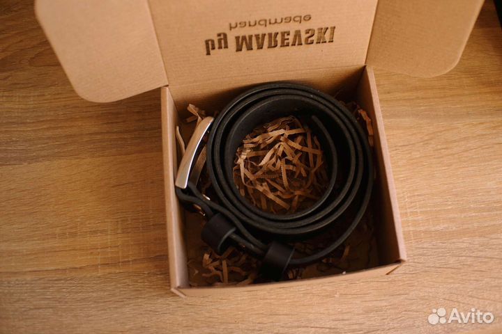 Мужской кожаный ремень ручной работы