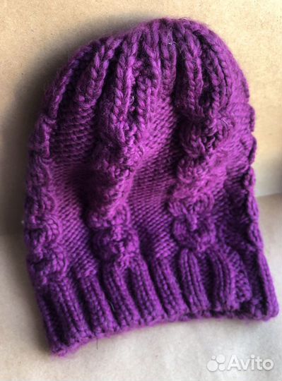 Шапка фиолетовая вязаная (шерсть) Korkki