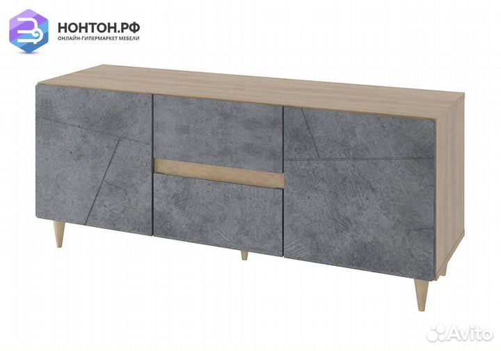 Тв-Тумба Киото дуб небраска / бетон темный