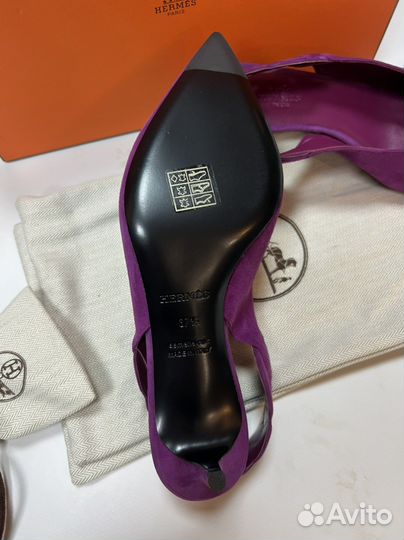Туфли Hermes фиолетовые