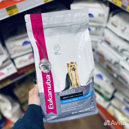 Сухой корм Eukanuba для йоркширских терьеров, 1 кг