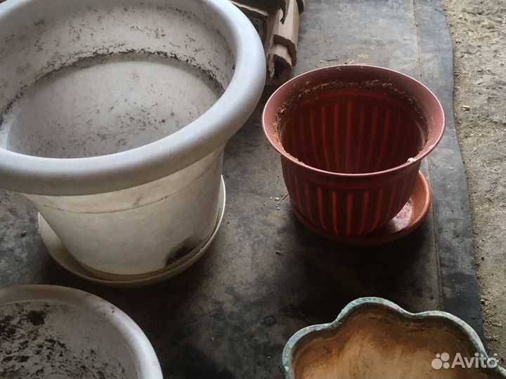 12шт Горшки для цветов с подставками