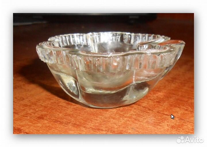 Икорница Лист Миниатюрная.Стекло.19век