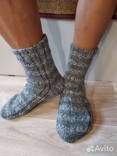 Шерстяные вязаные носки больших размеров