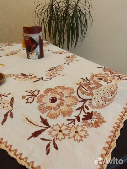 Скатерть чайная, ручная работа, винтаж, Германия