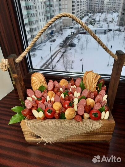 Букеты из колбасы/съедобные букеты