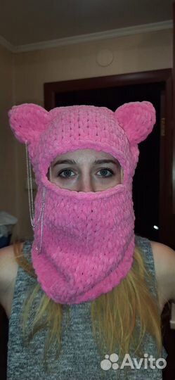 Шапка балаклава вязаная