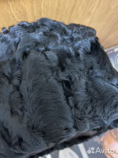 Шапка каракуль с кожей