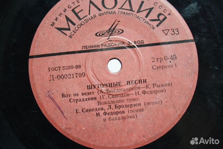 Синодов, Бродерзон,Федоров – Шуточные Песни