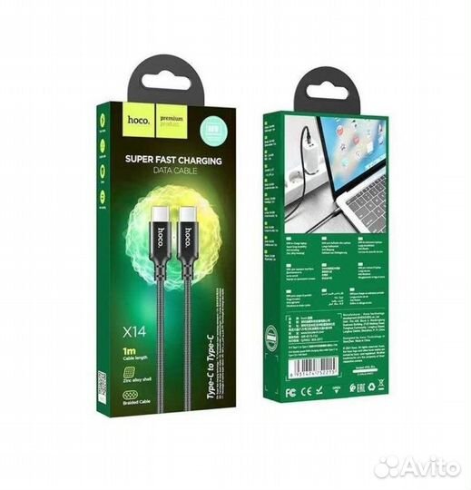 Кабель Type-C hoco X14 Double speed 60W charging d