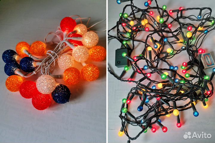 Новогодняя электрогирлянда для декора 5 м, 9 м, от