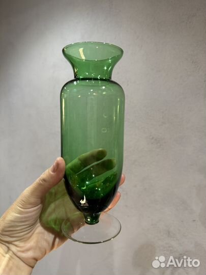 Ваза на ножке конфетница, ваза цветное стекло СССР