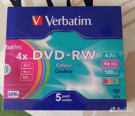Verbatim Диск 4x DVD-RW Colour 5 штук и другие