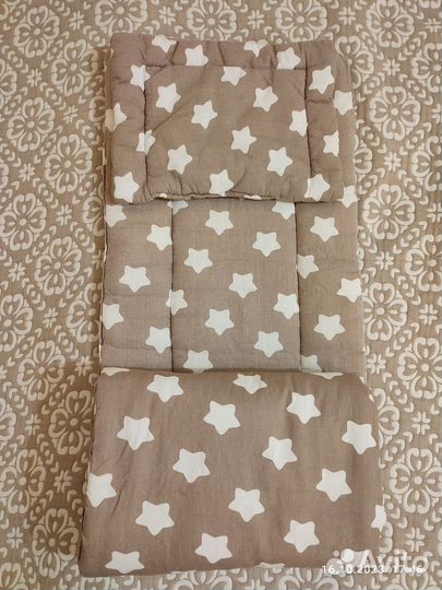 Комплект в коляску подушка матрас одеяло