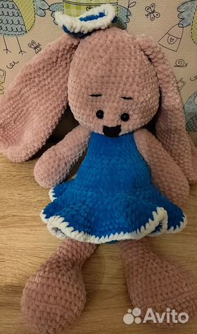 Плюшевый заяц новый, ручная работа