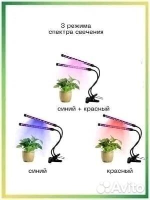 Фитолампа для растений(3 светильника)