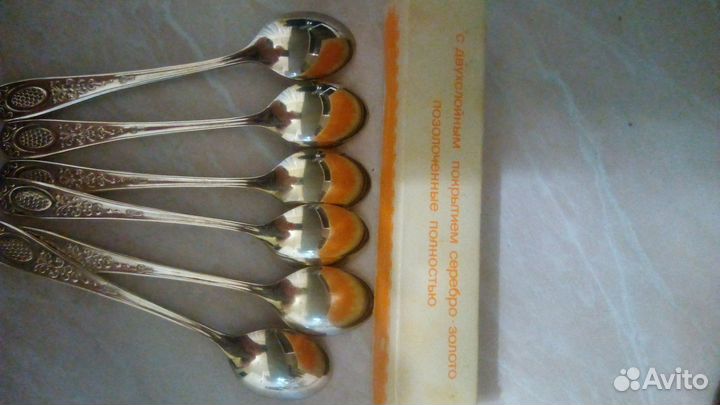 Ложки чайные мельхиоровые с позолотой СССР