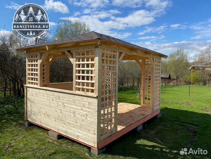 Беседка из ели. Доставка