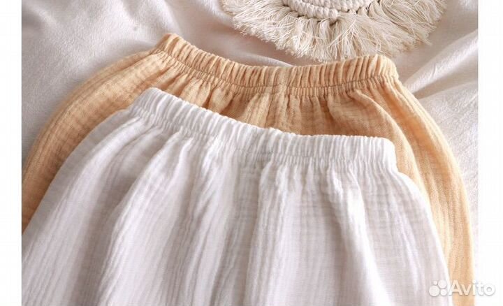 Муслиновый детский костюм белый 80