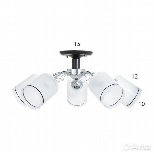 Люстра 'Новелла' 5хЕ27 40т чёрно-хромовый 58х58х27