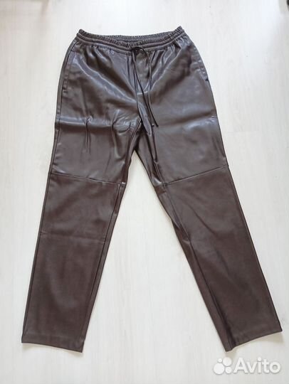 Брюки кожаные mango