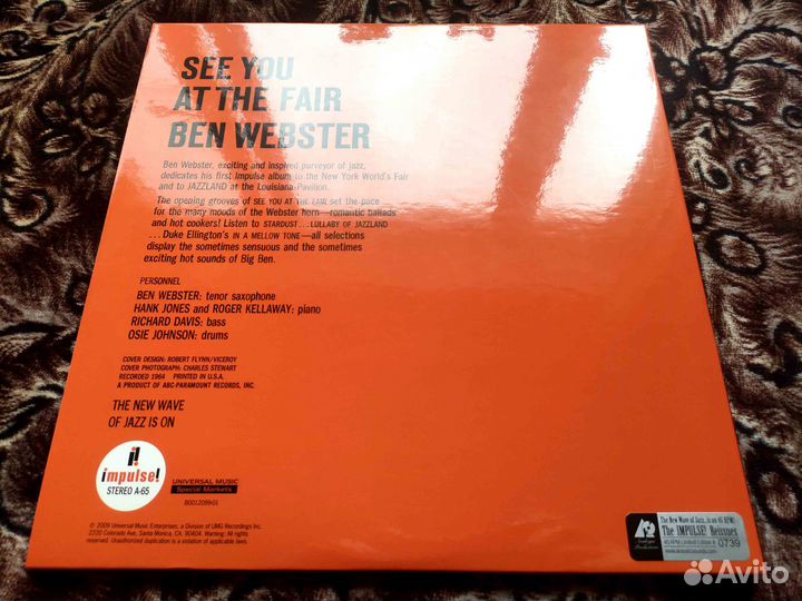 Ben Webster – See You AT The Fair – US 2009 45 RPM