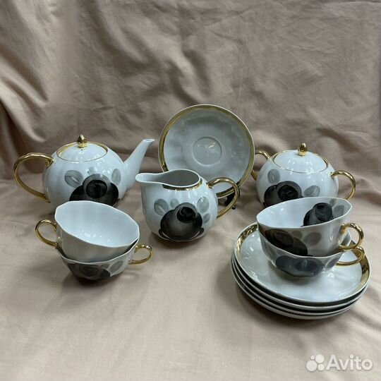 Чайный сервиз черная роза дулево (сзр)