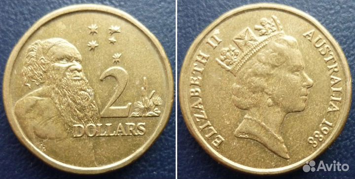 Монеты Австралии 1 и 2 доллара