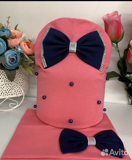 Шапка и снуд для девочек на весну