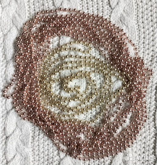 Елочные бусы, красные и золотистые 5 шт