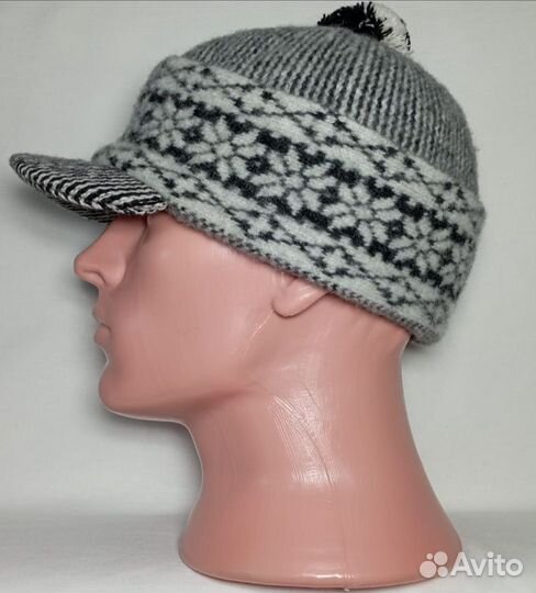 Шапка-Вальтовка со снежинками Ретро Винтаж 90