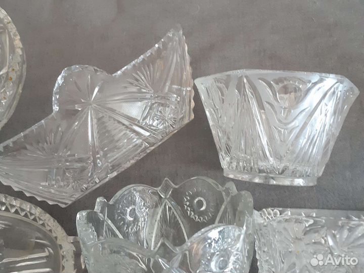 Хрустальные вазы, блюда лотом