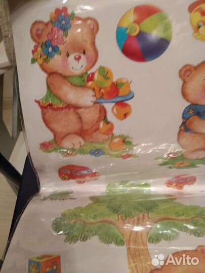 Наклейки для стен, мишки, украшение комнаты