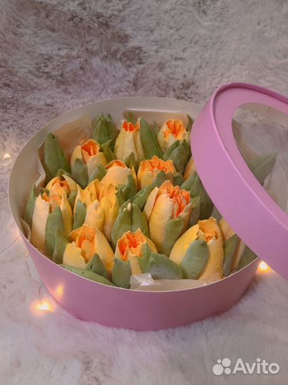 Зефирные композиции из тюльпанов к 8 марта