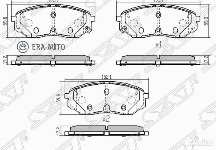 SAT ST-58101-C5A00 Колодки тормозные перед KIA sorento 15