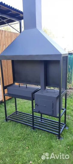 Мангал с печью под казан