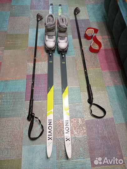 Лыжи беговые детские, лыжные ботинки