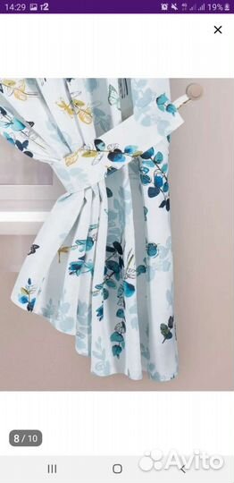 Комплект штор для кухни с подхватами,новый