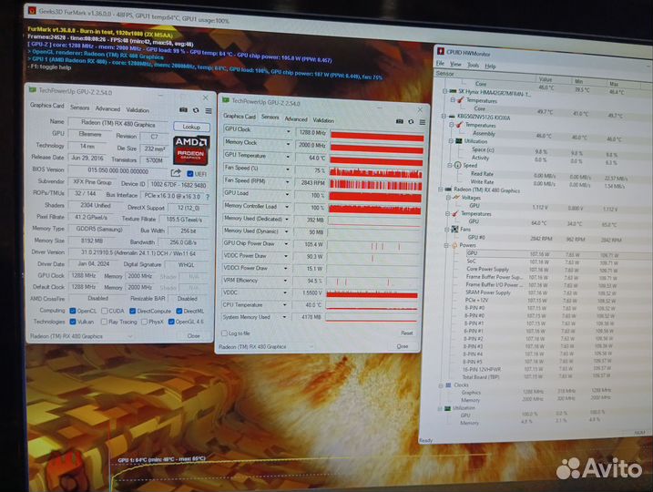 Видеокарта XFX RX480 8Gb 2304SP