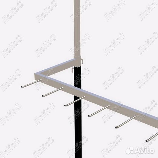 Вешало трехярусное с крючками L900мм H1700мм, ч