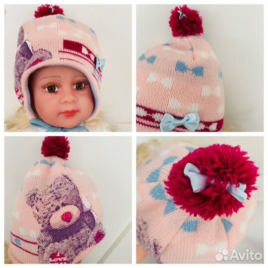 Шапки зимние для девочки,шарфы зима и осень