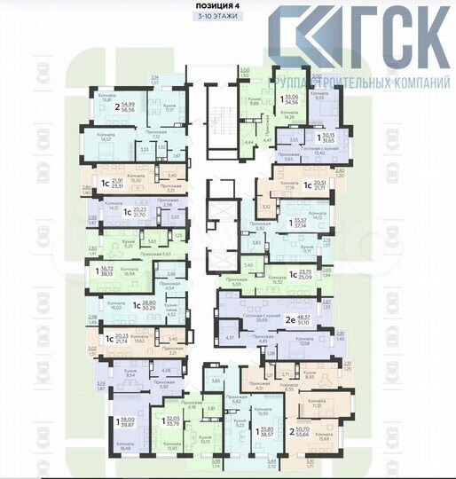 Квартира-студия, 23,3 м², 15/19 эт.
