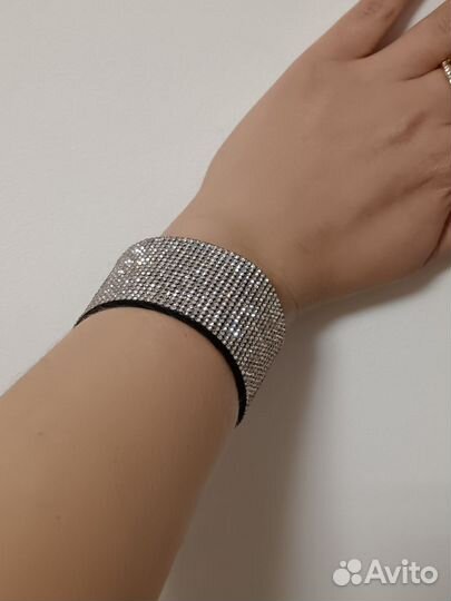 Браслет толстый со стразами
