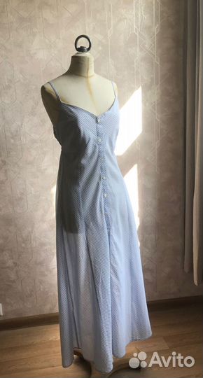 Летнее платье миди из хлопка M