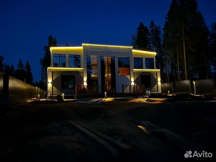 Контурное освещение домов