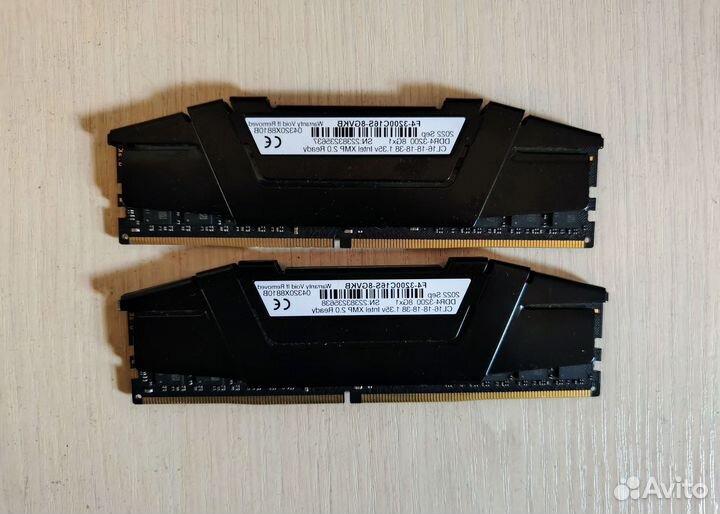 DDR4 16Gb 3200Mhz G.Skill RipJaws 2*8 опер память